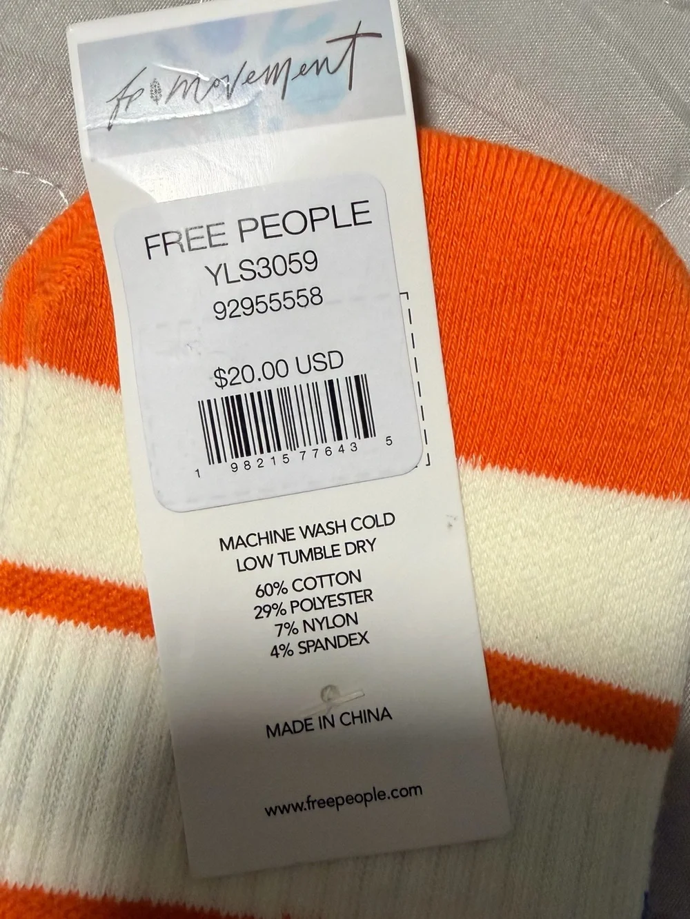 Free People Movement NY Run Club tube socks NWT